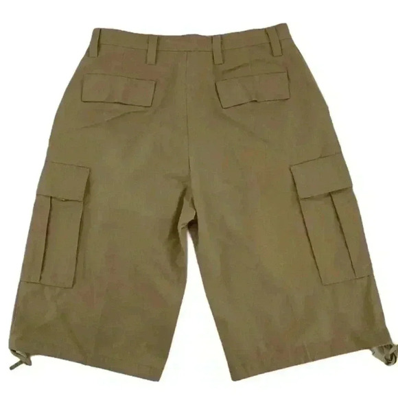 Regal Wear Khaki Tan Cargo Shorts Flat Front Side Pockets Size 38 - Picture 4 of 6